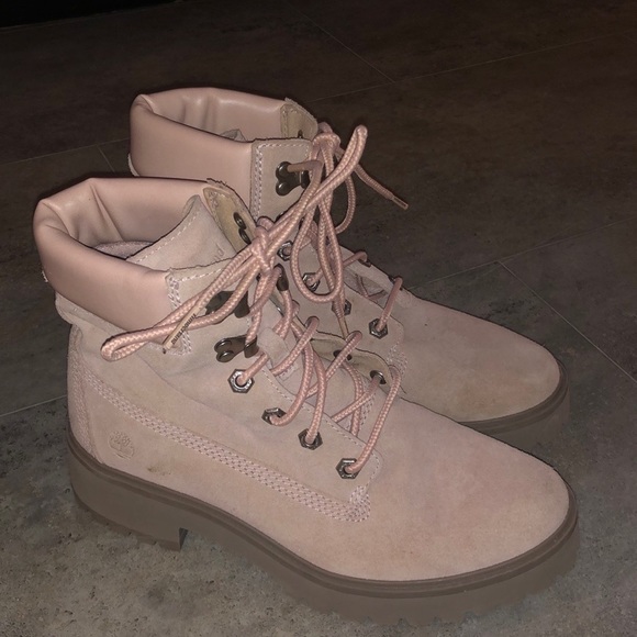 Light Pink Nubuck authentic Timberlands. Women’s size US 8. Slightly worn. - Picture 1 of 6